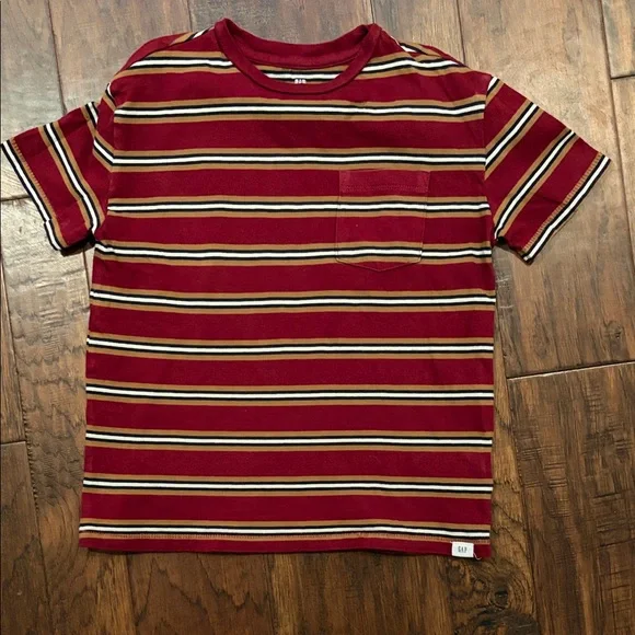 GAP Kids Striped Tee in Red and Yellow - Picture 1 of 3